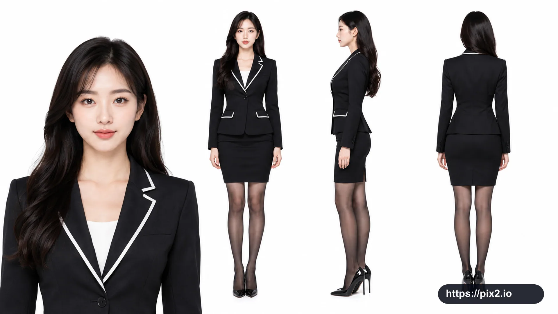 Elegant Female Model Turnaround