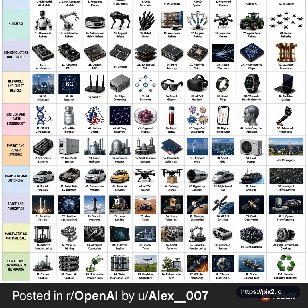 Technology Progress 10 by 10 Topic Grid