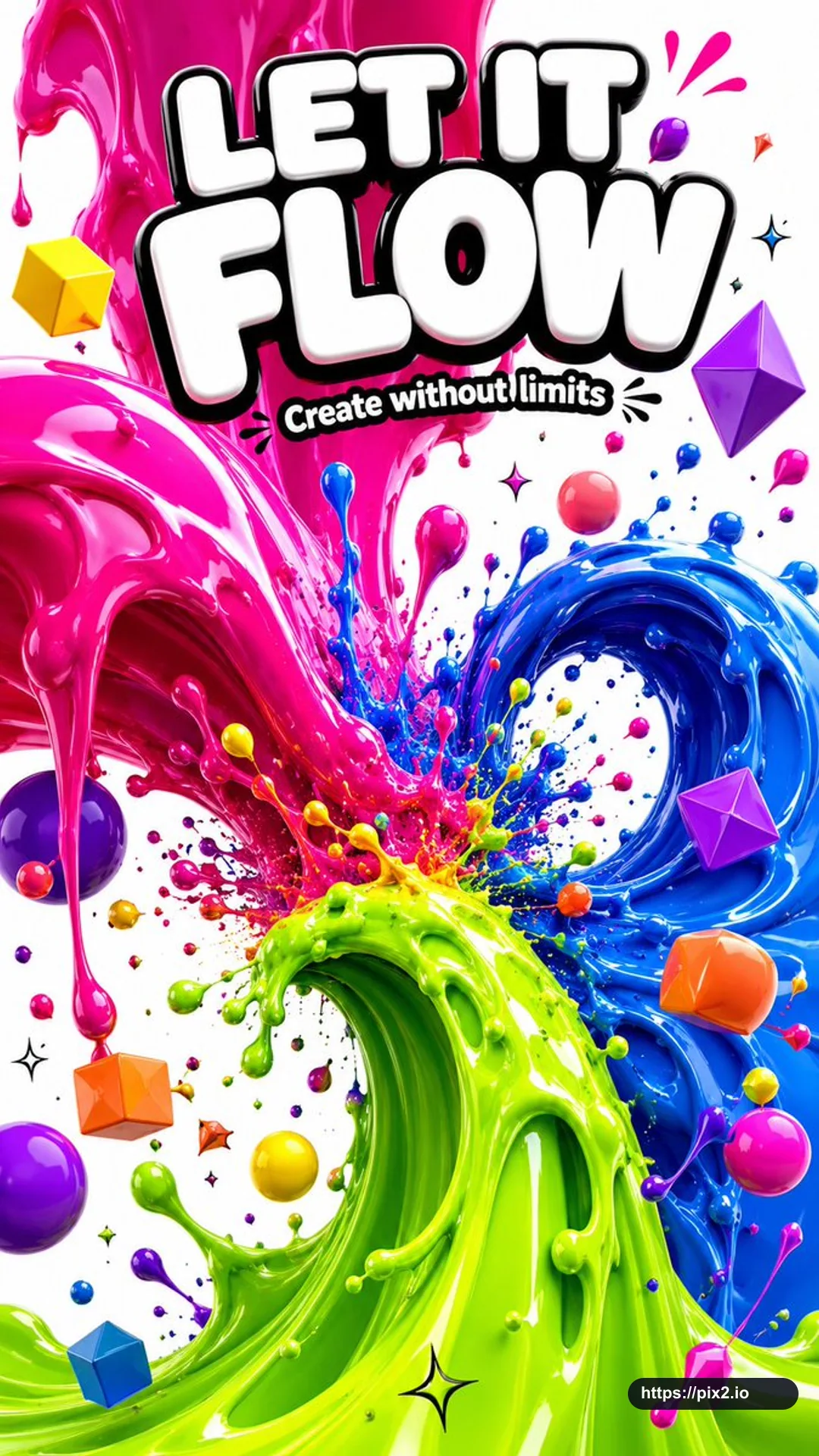 Explosive 3D Liquid Art Poster