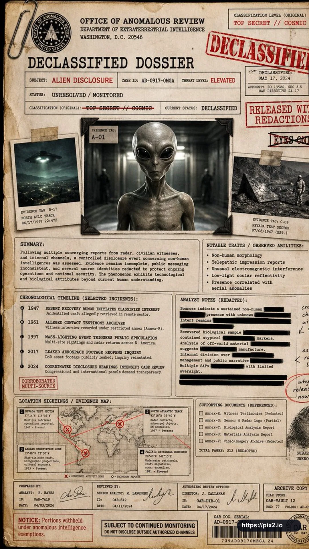 Alien Disclosure Dossier Poster