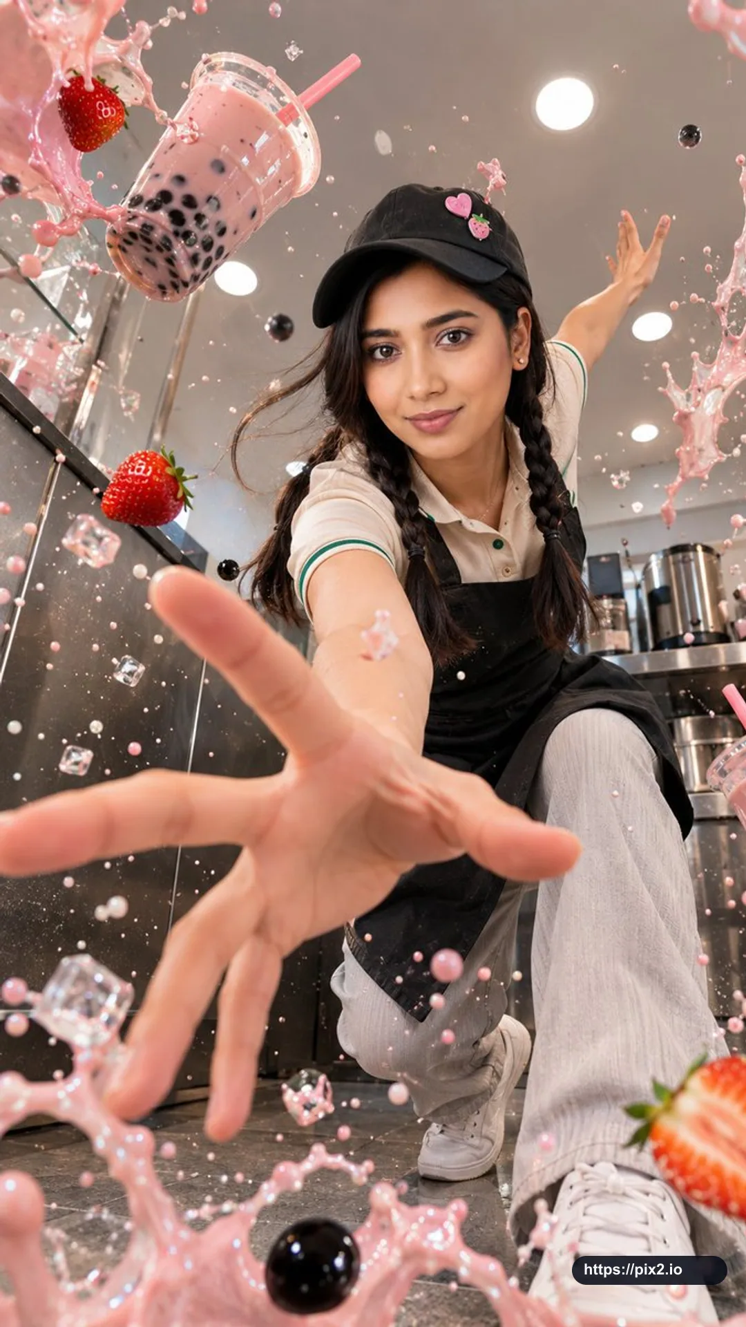 Bubble-Tea Shop Action Portrait