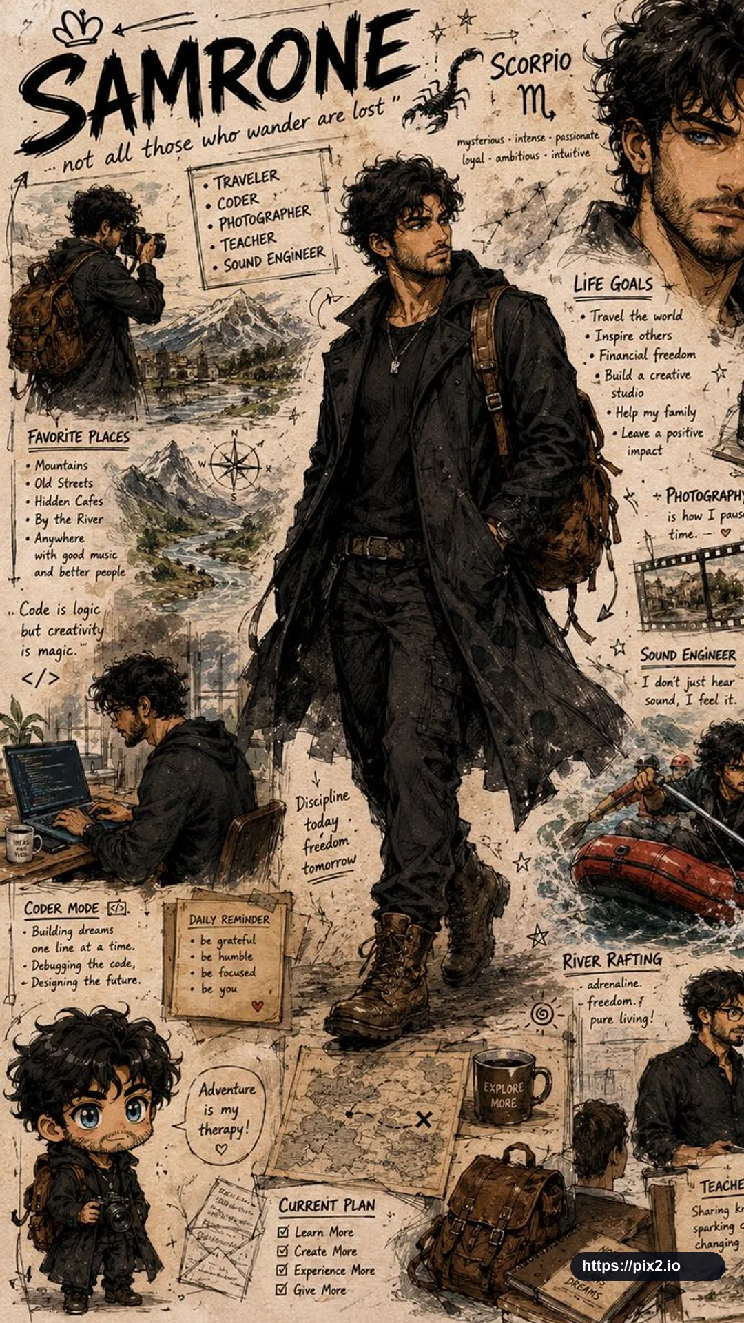 Illustrated Character Profile Sheet