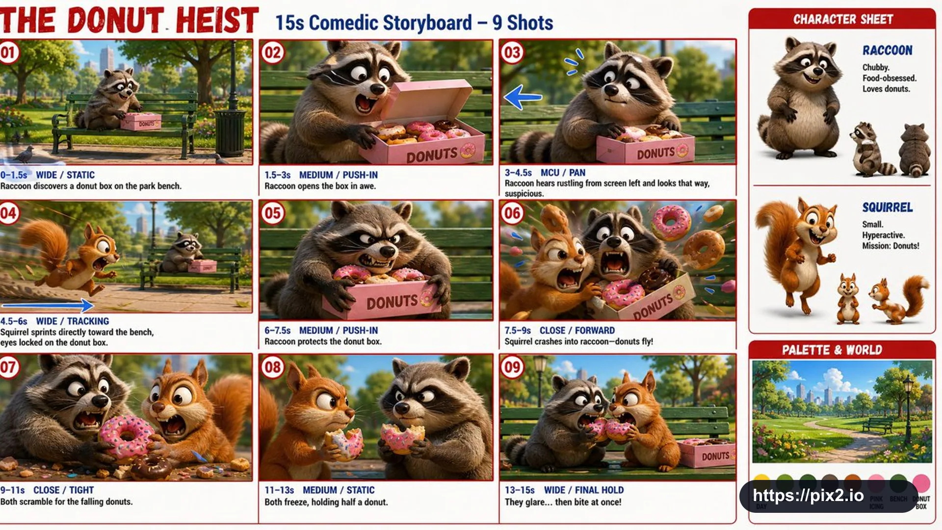 Donut Heist Storyboard Sheet