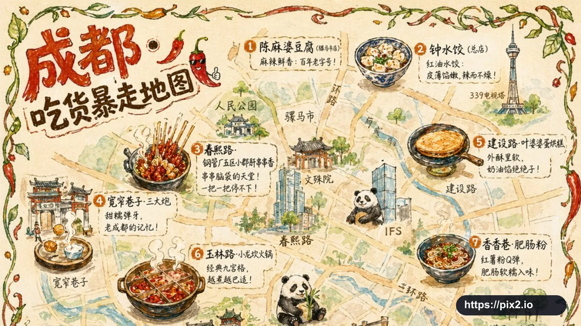 Illustrated City Food Map