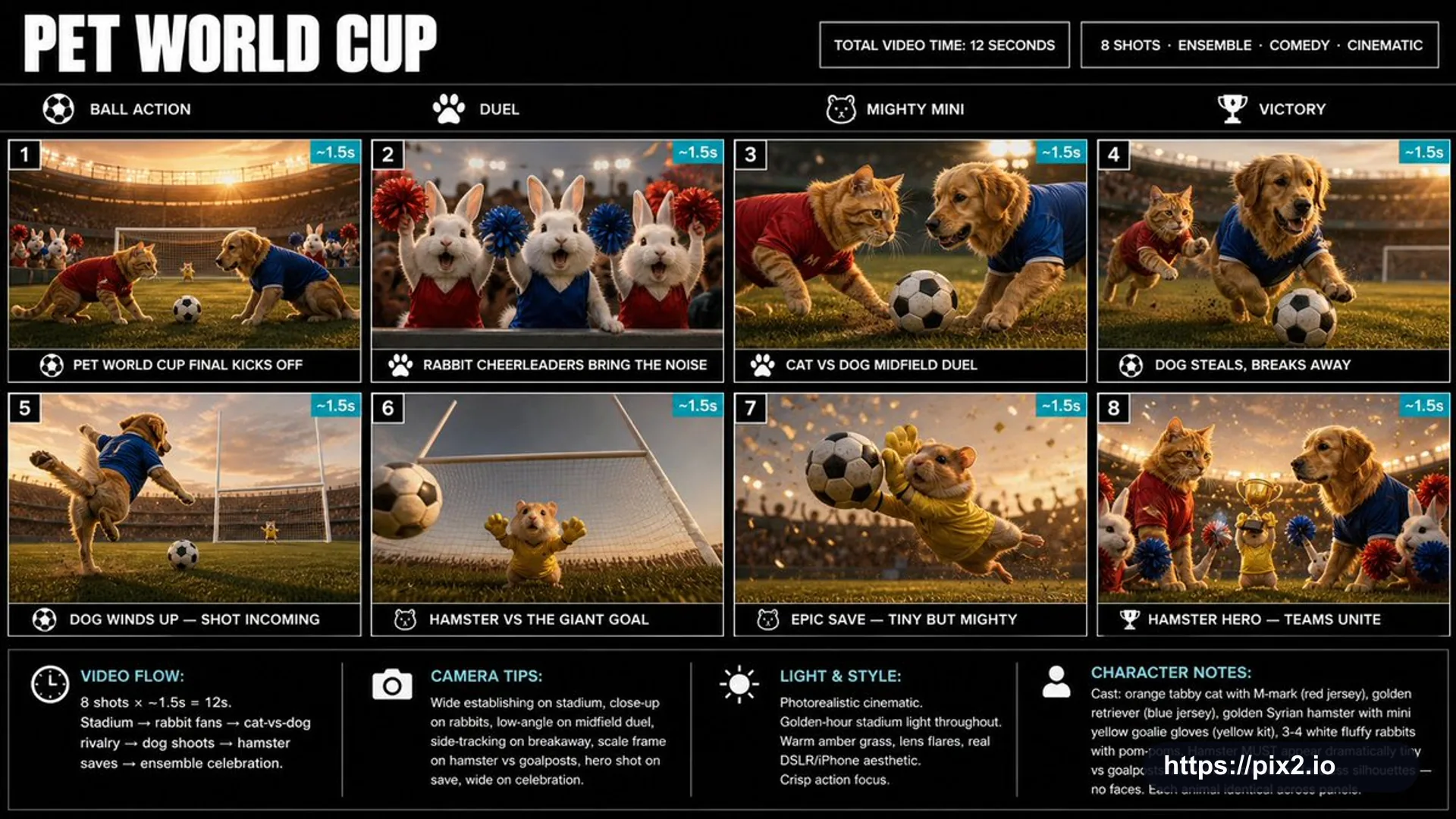 Pet World Cup Storyboard Sheet