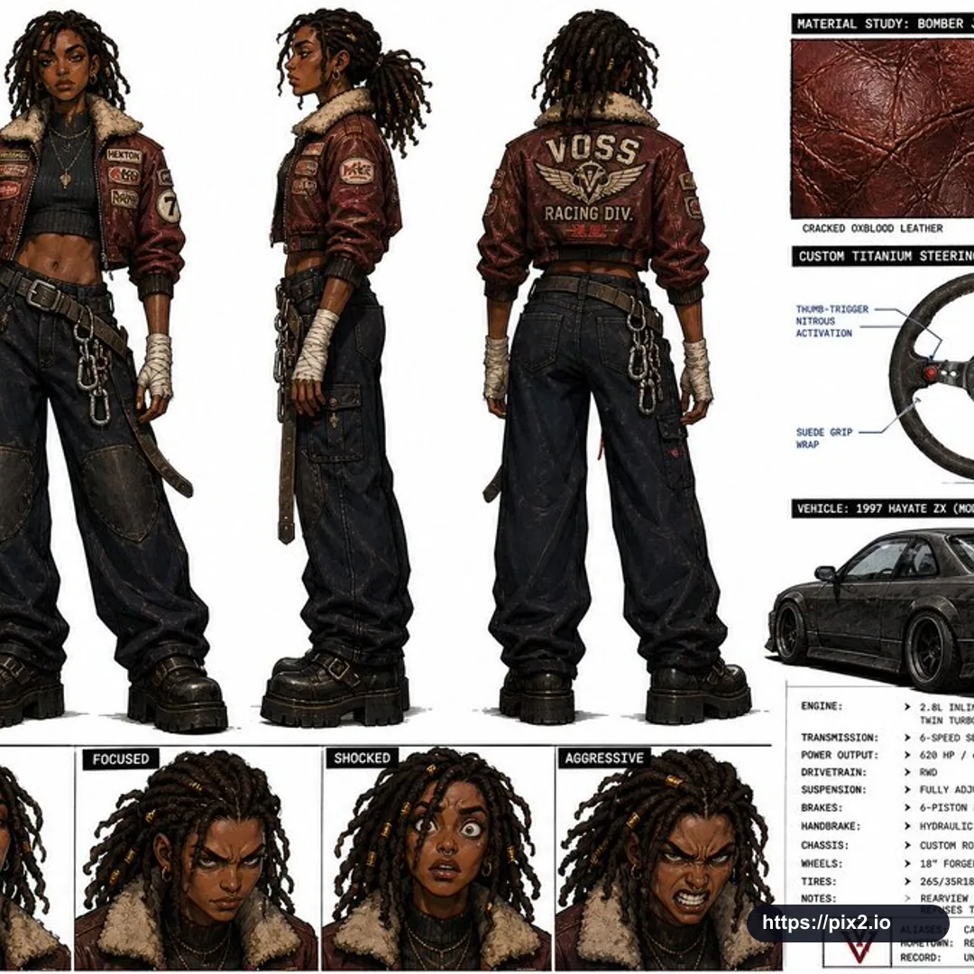 Racer Character Model Sheet