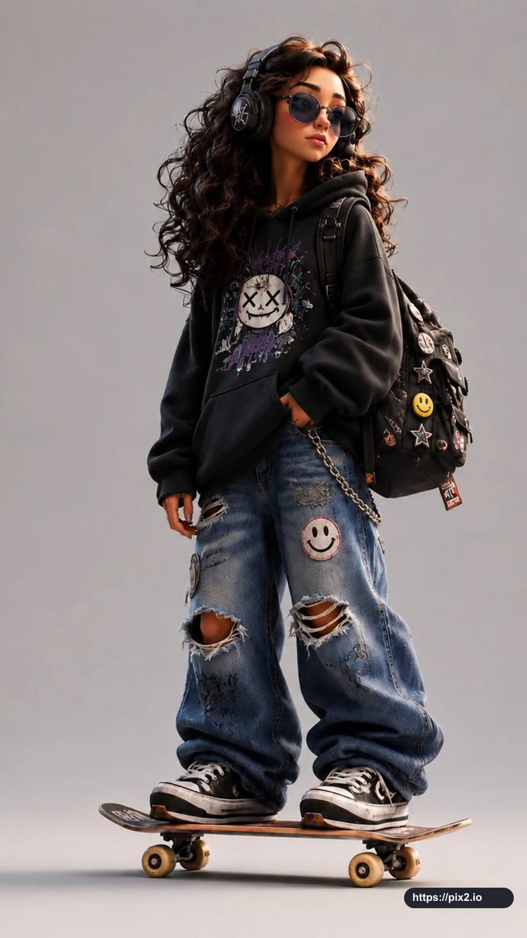 Stylized 3D Skater Character
