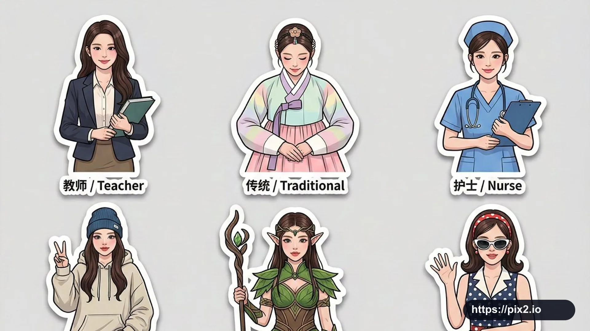Fashion Outfit Sticker Pack
