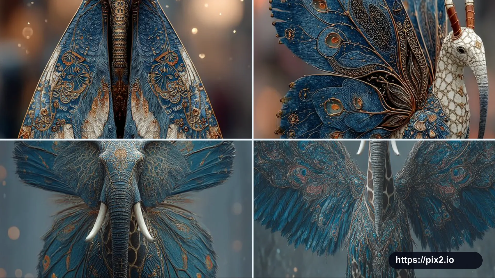 Surreal Mythic Bird Creature