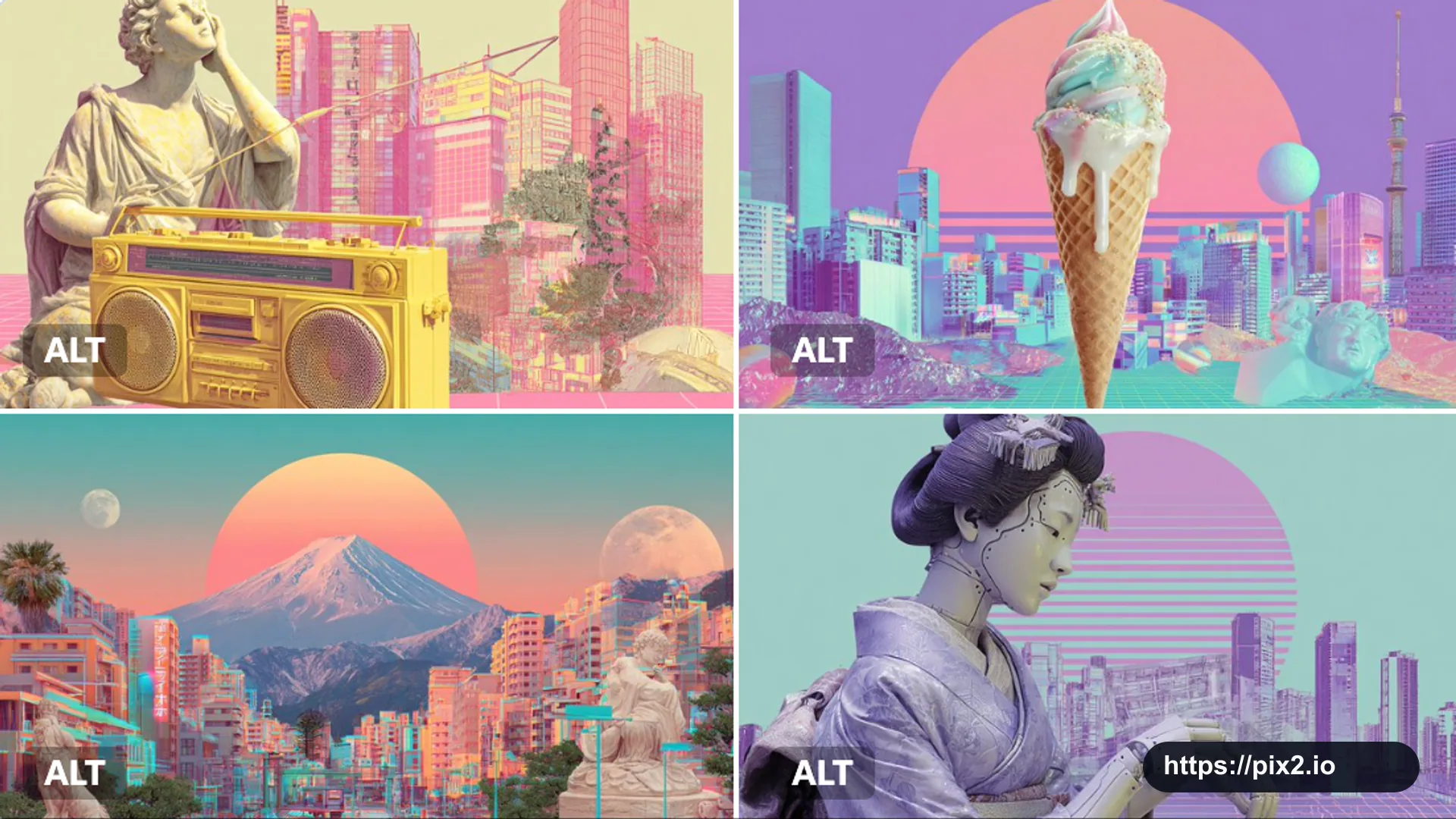 Surreal Vaporwave Collage