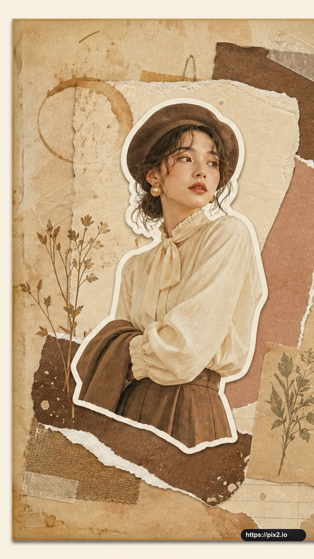 Yellowed Newspaper Scrapbook Poster